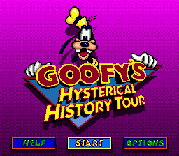 Goofy's Hysterical History Tour (USA) Title Screen